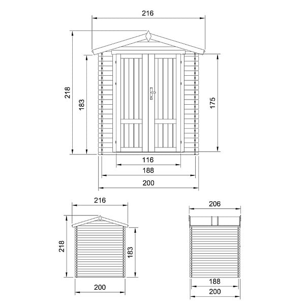 TIMBELA - Abri de Jardin en Bois 3,53 m² TIMBELA M343F1 - large