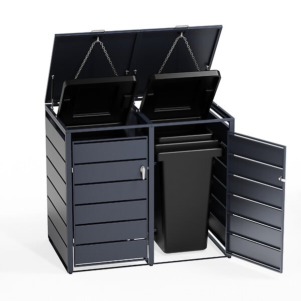 TIMBELA - Cache-Poubelles 2 x 240L TIMBELA M802-2K - large