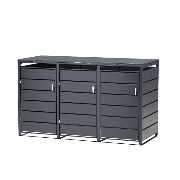 TIMBELA - Cache-Poubelles 3 x 240L TIMBELA M802-3K - large
