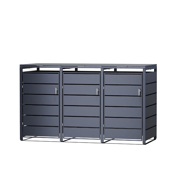 TIMBELA - Cache-Poubelles 3 x 240L TIMBELA M802-3K - large