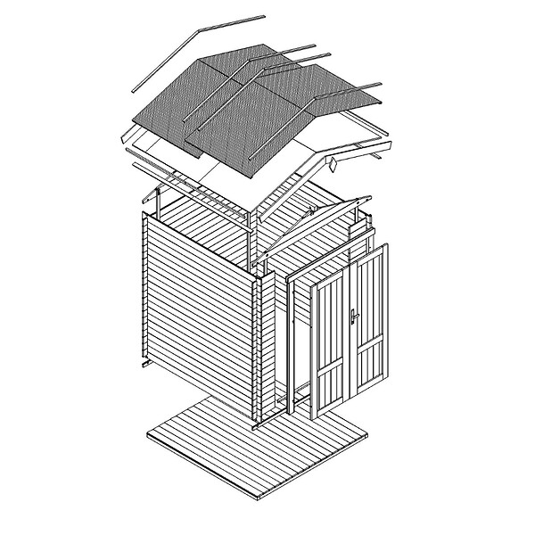 TIMBELA - Abri de Jardin en Bois 2,82 m² TIMBELA M320F1+M320G - large