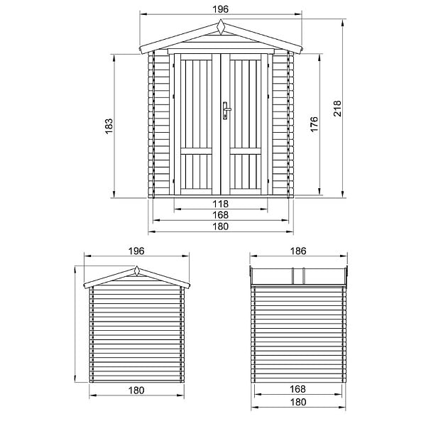 TIMBELA - Abri de Jardin en Bois 2,82 m² TIMBELA M320F1+M320G - large