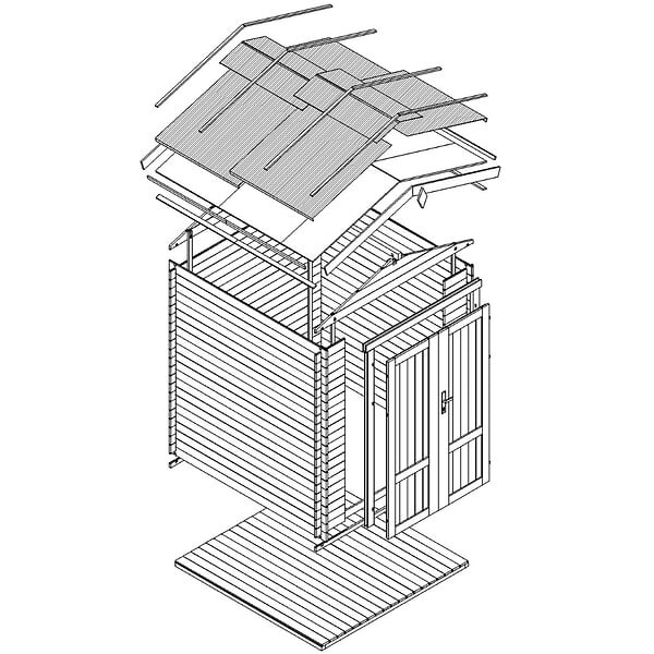 TIMBELA - Abri de Jardin en Bois 3,53 m² TIMBELA M343F1+M343G - large
