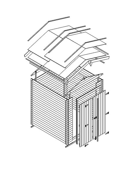 TIMBELA - Abri de Jardin en Bois 2,82 m² TIMBELA M320C1+M320G - large