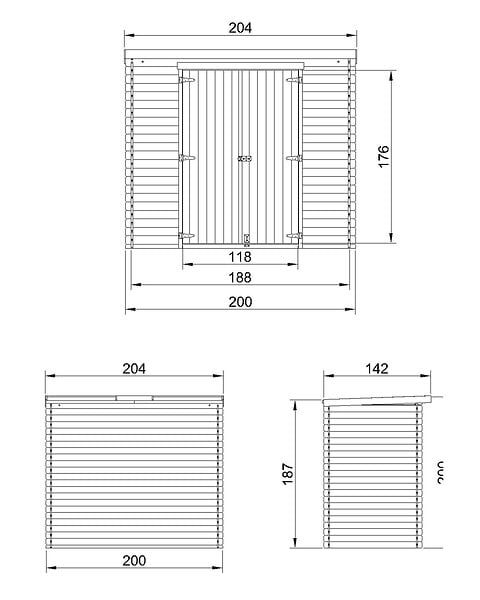 TIMBELA - Abri de Jardin en Bois 2,22 m² TIMBELA M311C1+M311G - large