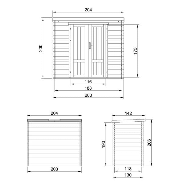 TIMBELA - Abri de Jardin en Bois 2,22 m² TIMBELA M311F1+M311G - large