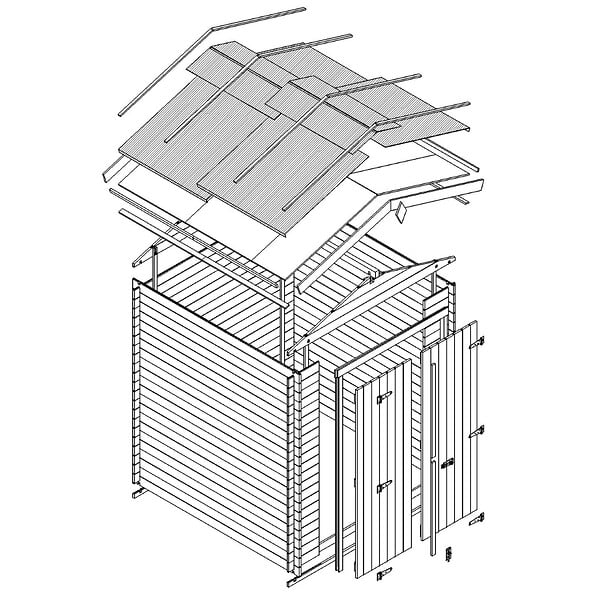 TIMBELA - Abri de Jardin en Bois 3,53 m² TIMBELA M343C1 - large