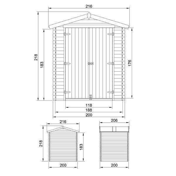 TIMBELA - Abri de Jardin en Bois 3,53 m² TIMBELA M343C1 - large