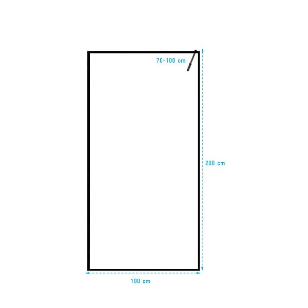 AURLANE - Paroi de Douche 100x200cm Verre trempé 5mm - Cadre et Bras Aluminium NOIR MAT - DARK CONTOURING - large