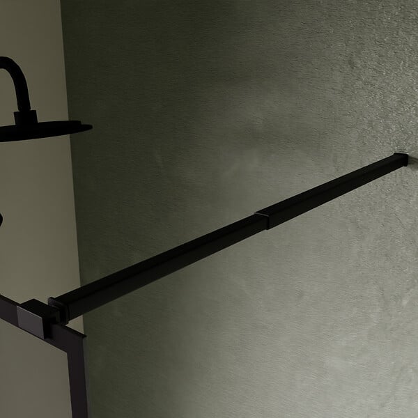 AURLANE - Paroi de Douche 100x200cm Verre trempé 5mm - Cadre et Bras Aluminium NOIR MAT - DARK CONTOURING - large