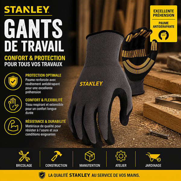 MCCOVER - Gants de protection Stanley Razor Gripp - Taille - L/10 - large