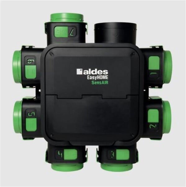 ALDES - Kit VMC EasyHOME SensAIR hygro intelligent - 7 piquages Ø 125mm + 1 rejet Ø 160mm - large
