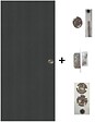 GD MENUISERIES - Porte Coulissante Effet Chêne Anthracite Grey Oak H204 x L83 cm, Serrure a condamnation - vignette