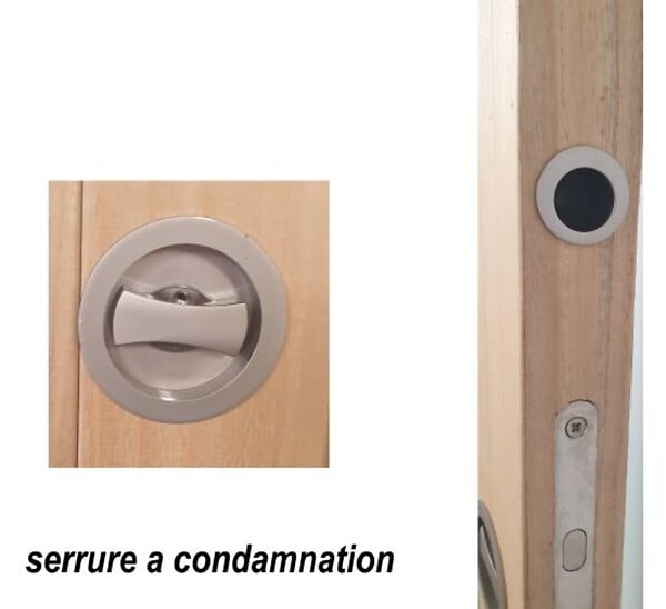 GD MENUISERIES - Porte Coulissante Décor Noyer Light Walnut H204 x L83 cm, Serrure a condamnation - large