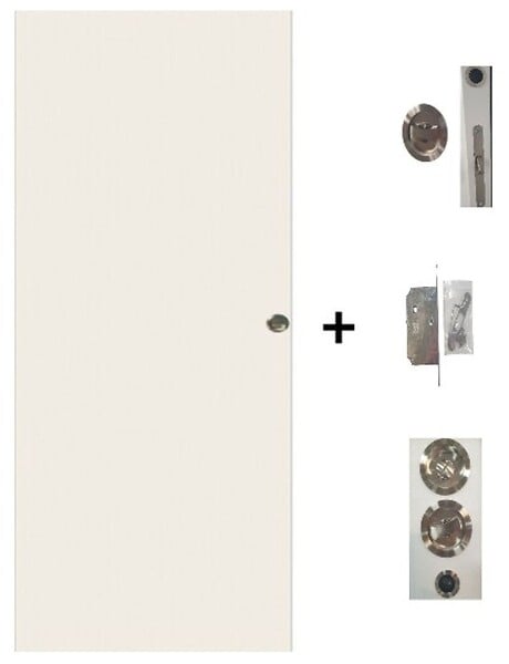 GD MENUISERIES - Porte Coulissante Blanc Pur Lacdor  H204 x L83 cm, Serrure a condamnation - large