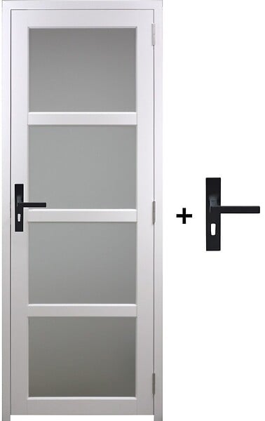 GD MENUISERIES - Bloc Porte Tana Vitrée Blanc H204 x L63 cm Côte Tableau P.Gauche, Poignee - large