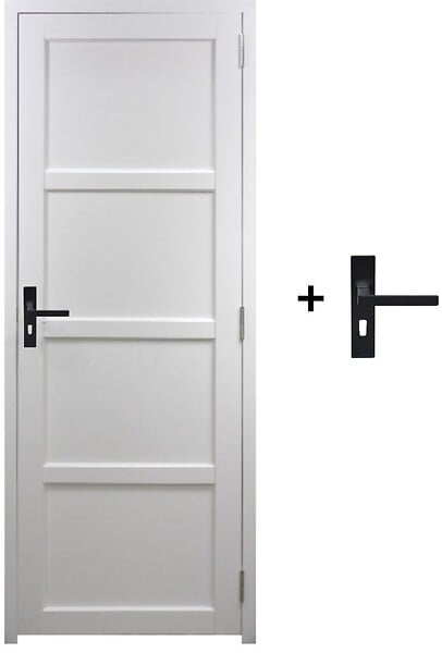 GD MENUISERIES - Bloc Porte Tamera Blanc H204 x L63 cm Côte Tableau P.Gauche,Poignee - large