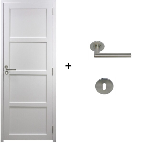 GD MENUISERIES - Bloc Porte Tamera Blanc H204 x L63 cm Côte Tableau P.Gauche,Poignee Pomerol - large