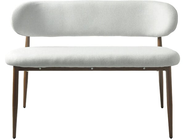 HABITAT ET JARDIN - Banc de salle à manger en tissu - 110 cm - "Sélène" - 3 places - Gris clair et marron - large