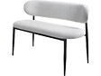 HABITAT ET JARDIN - Banc de salle à manger en tissu - 110 cm - "Sélène" - 3 places - Gris clair et Noir - vignette
