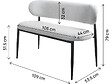 HABITAT ET JARDIN - Banc de salle à manger en tissu - 110 cm - "Sélène" - 3 places - Gris clair et Noir - vignette