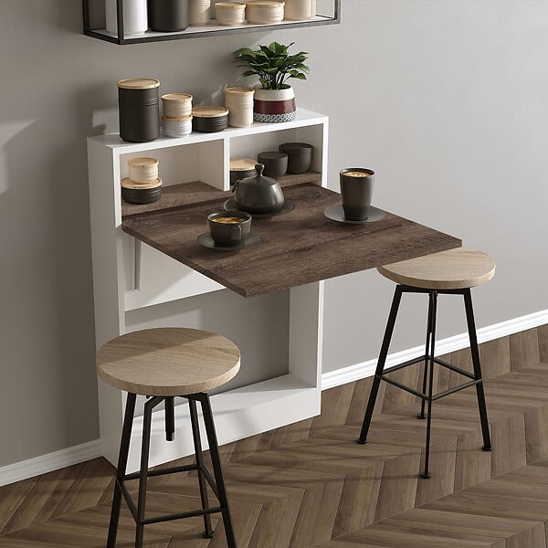 HABITAT ET JARDIN - Table de repas pliable en bois "Bracked" - 70 x 15 x 96 cm - Beige - large