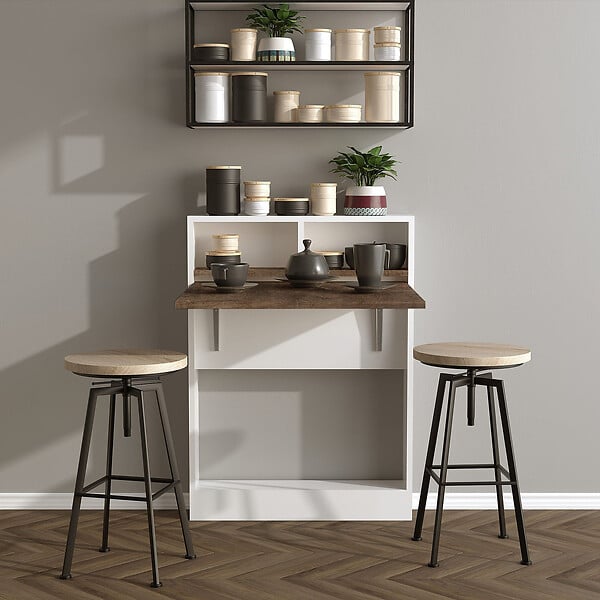 HABITAT ET JARDIN - Table de repas pliable en bois "Bracked" - 70 x 15 x 96 cm - Beige - large