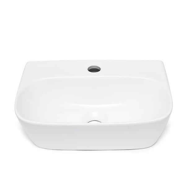 SWISS AQUA TECHNOLOGIES - Lave-mains suspendu 43 x 30 cm blanc pour WC sans trop-plein SAT Brevis (SATBRE4330R) - large