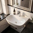 SWISS AQUA TECHNOLOGIES - Lave-mains suspendu 43 x 30 cm blanc pour WC sans trop-plein SAT Brevis (SATBRE4330R) - vignette