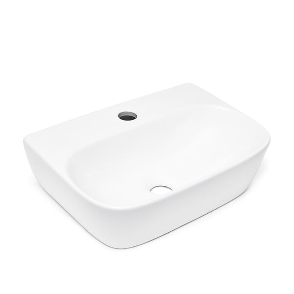 SWISS AQUA TECHNOLOGIES - Lave-mains suspendu 43 x 30 cm blanc pour WC sans trop-plein SAT Brevis (SATBRE4330R) - large