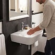 SWISS AQUA TECHNOLOGIES - Lave-mains suspendu 43 x 30 cm blanc pour WC sans trop-plein SAT Brevis (SATBRE4330R) - vignette