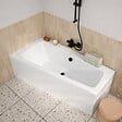 ALLIBERT - Pack Baignoire Asymétrique Droite 160x85x54 cm avec Tablier recoupable - Blanc Brillant - MARINA - vignette