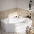 ALLIBERT - Pack Baignoire d'angle 140x140x54 cm avec Tablier recoupable - Blanc Brillant - MARINA - vignette
