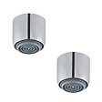 PRESTO - Lot de 2 aérateurs antitartre avec limiteur de débit 1,9 l/min F 22x1 chromé - vignette