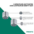 PRESTO - Lot de 2 aérateurs antitartre avec limiteur de débit 1,9 l/min F 22x1 chromé - vignette