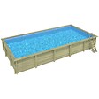 ALTANKA - Piscine hors sol en bois AQUA 10.2 x 5.2 - H.1.45 m, bleu pâle, fixations à sceller - BAS7310OSPI - vignette