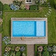 ALTANKA - Piscine hors sol en bois AQUA 10.2 x 5.2 - H.1.45 m avec plage, bleu pâle, fixations à sceller - BAS7310OSPI+PLA310 - vignette