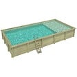 ALTANKA - Piscine hors sol en bois AQUA 10.2 x 5.2 - H.1.45 m avec plage, sable, fixations à visser - BAS7310OSPL3+PLA310 - vignette