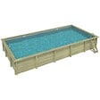 ALTANKA - Piscine hors sol en bois AQUA 10.2 x 5.2 - H.1.45 m, gris clair, fixations à sceller - BAS7310OSPI2 - vignette