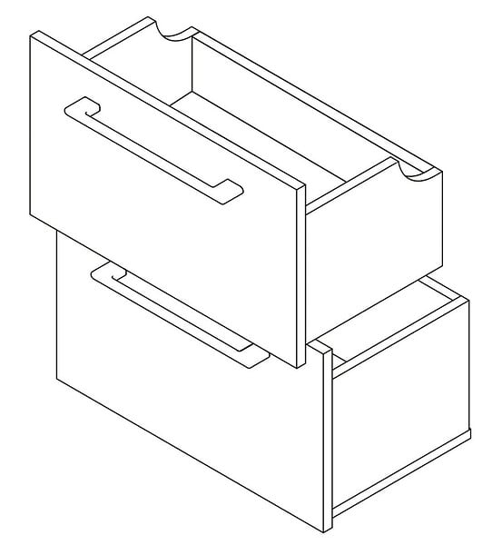 VIF - Set 2 tiroirs en Mdf - Blanc - 45x35x1,8cm - large