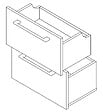 VIF - Set 2 tiroirs en Mdf - Blanc - 45x35x1,8cm - vignette