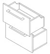 VIF - Set 2 tiroirs en Mdf - Blanc - 45x45x1,8cm - vignette