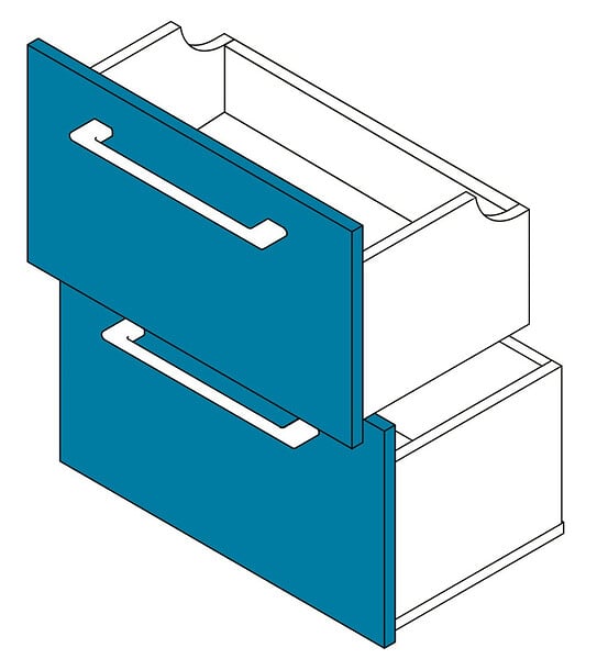 VIF - Set de 2 tiroirs en MDF - Bleu - l60xP45cm - large