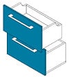 VIF - Set de 2 tiroirs en MDF - Bleu - l60xP45cm - vignette
