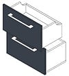 VIF - Set de 2 tiroirs en MDF - Gris- l45xP45cm - vignette