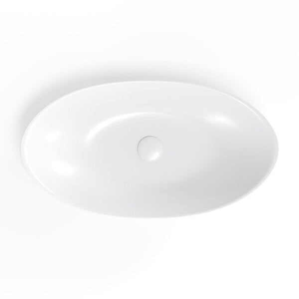 SWISS AQUA TECHNOLOGIES - Set vasque à poser Infinitio 61,5x36 cm sans trop-plein + bonde blanc mat (SATINF61536M-SET_BP) - large