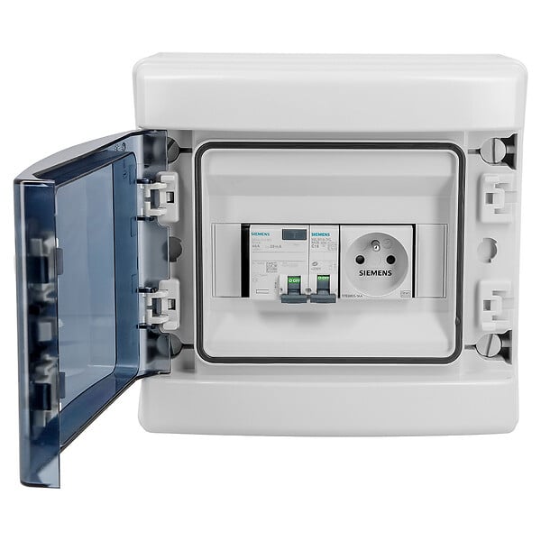 BATILEC - Tableau pré-équipé : ID 40A AC, disjoncteur 16A, prise modulaire 2P+T 16A. - large