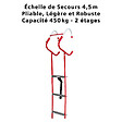ANGELEYE - Échelle de Secours 4,5 m – Pliable, Légère et Robuste - Capacité 450 kg - vignette