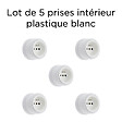 FONTINI - Lot de 5 Prises Garby – Prises Murales Intérieures Plastique Blanc – 16A / 250V – Pose en Saillie – Fabrication Européenne-FONTINI - vignette