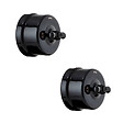 FONTINI - Lot de 2 Interrupteurs Va-et-Vient FONTINI Garby Colonial – Rétro en Porcelaine Noire – Style Vintage, Installation Encastrable-FONTINI - vignette